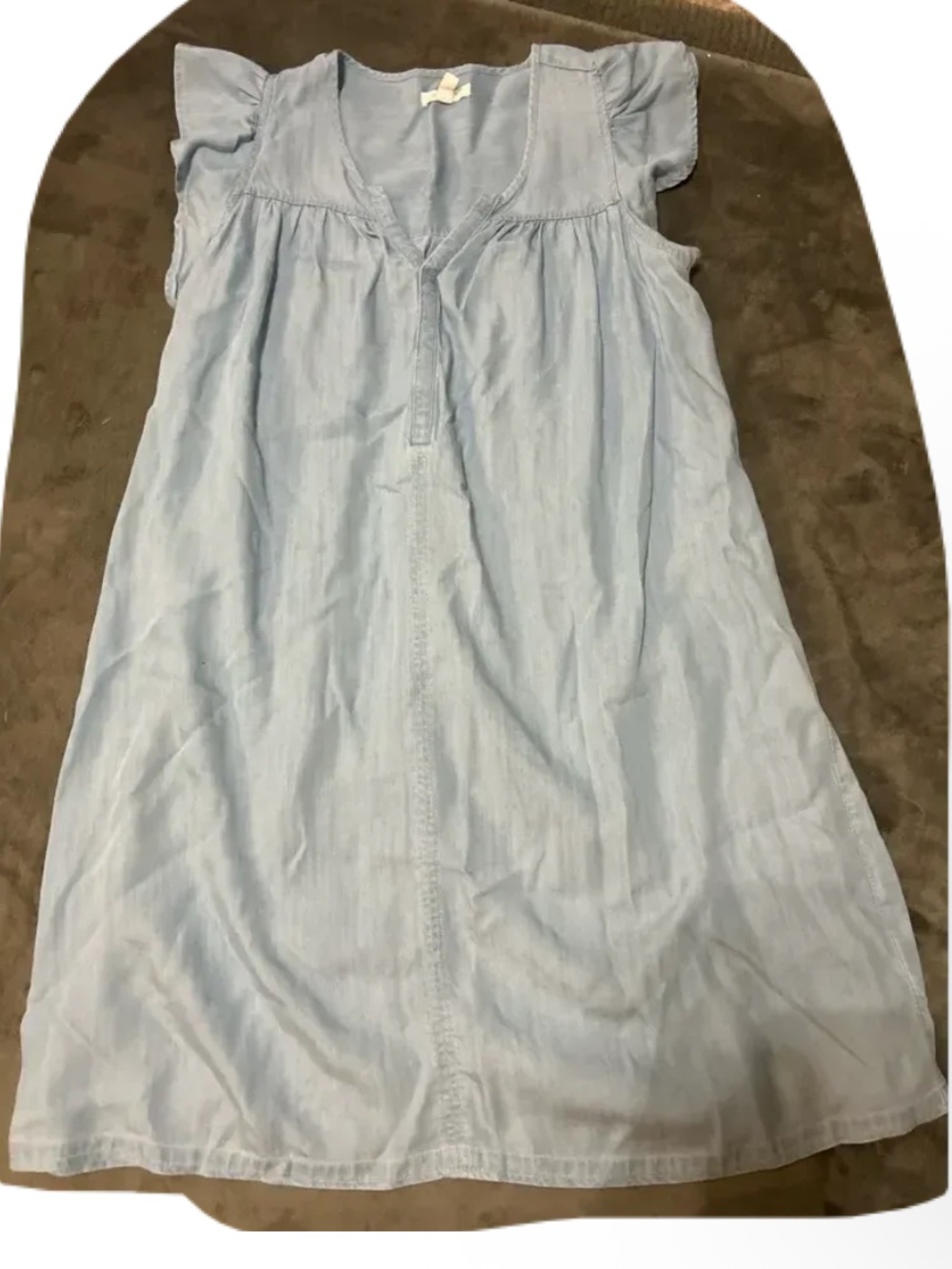 Brand new! Light Blue Chambray Dress with Flutter Sleeves